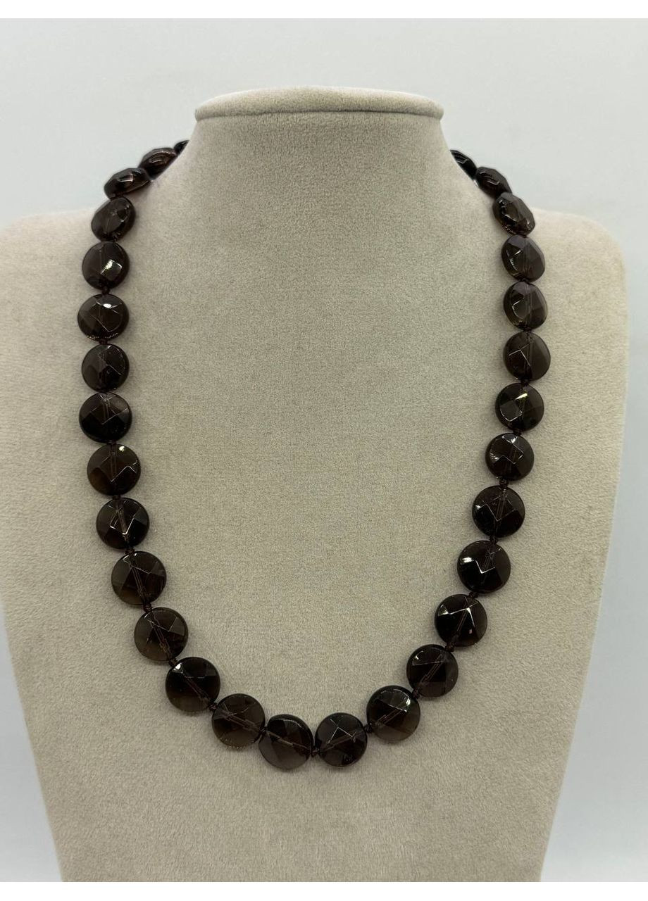 Намисто з раухтопазу 12*7 мм 45 см Сірий No Brand (363829839)