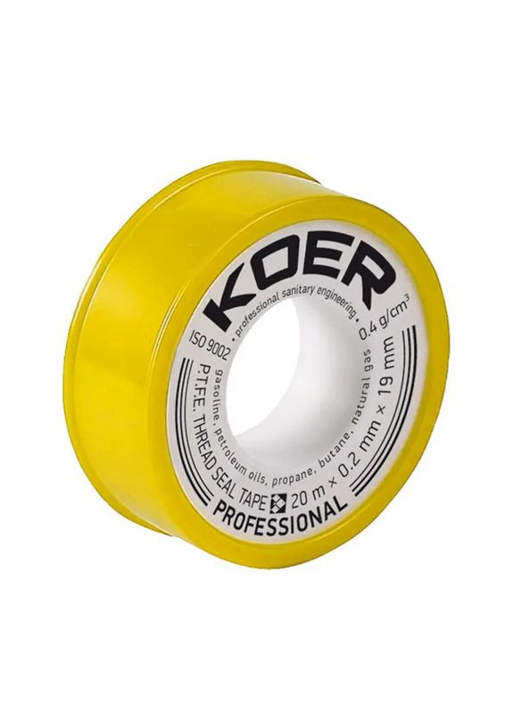 ФУМ стрічка для газу STP-02 PRO 20M * 0.2mm * 19mm (KR0122) KOER (315442289)