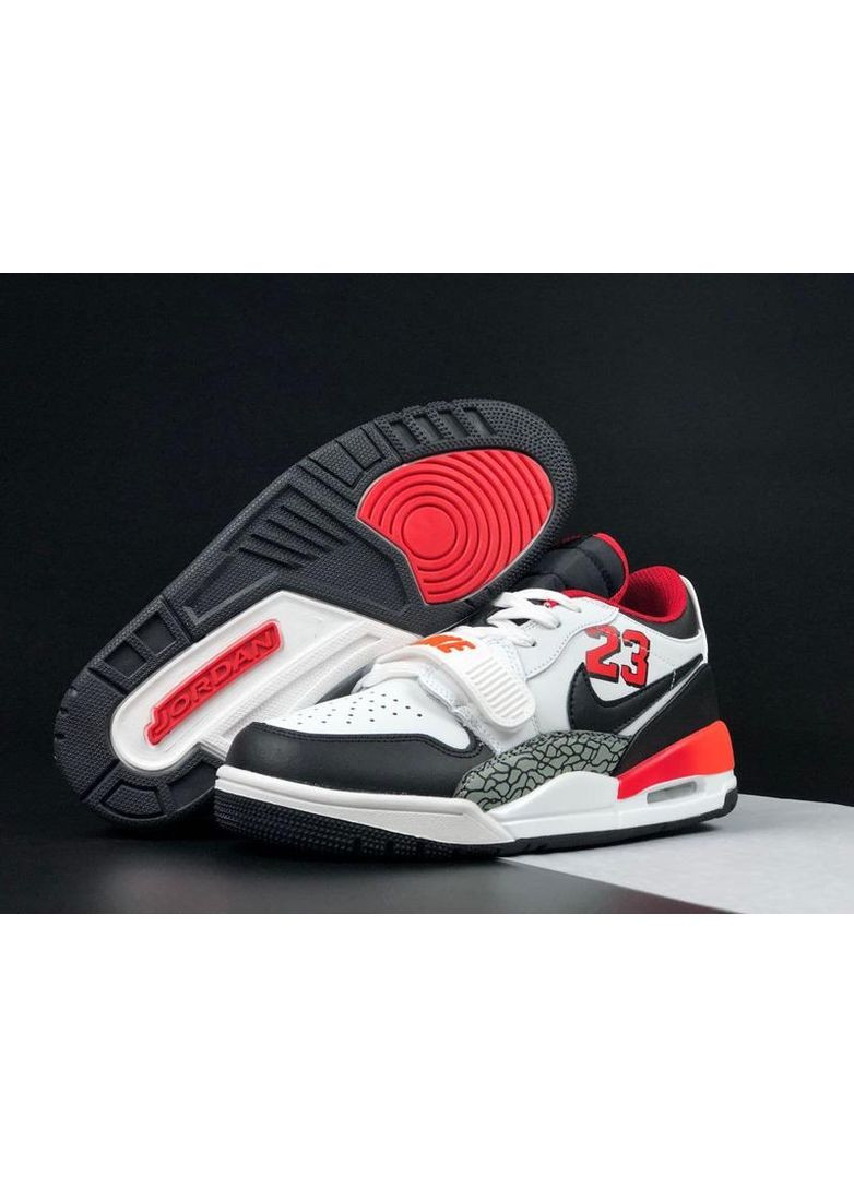 Комбіновані всесезон кросівки air jordan legacy червоні, білі, чорні Nike --3719