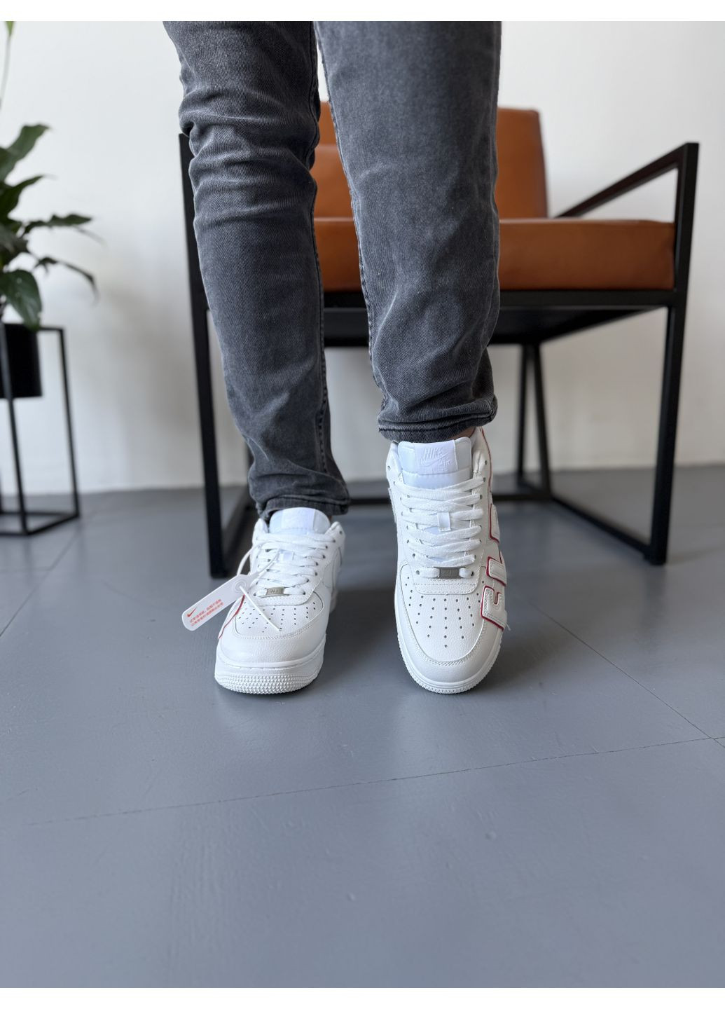 КРОССОВКИ ЖЕНСКИЕ NIKE AIR FORCE 1 LOW CACTUS PLANT FLEA MARKET WHITE RED НАЙК АИР ФОРС 1 ПРЕМИУМ No Brand белые демисезоны (367172376)