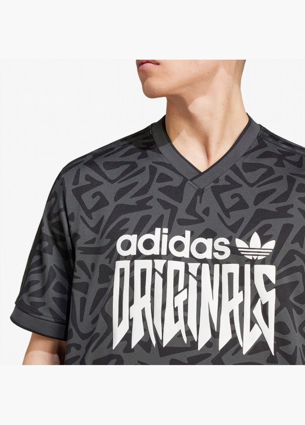Сіра футболка чоловіча originals aop jersey grey ix9654 adidas