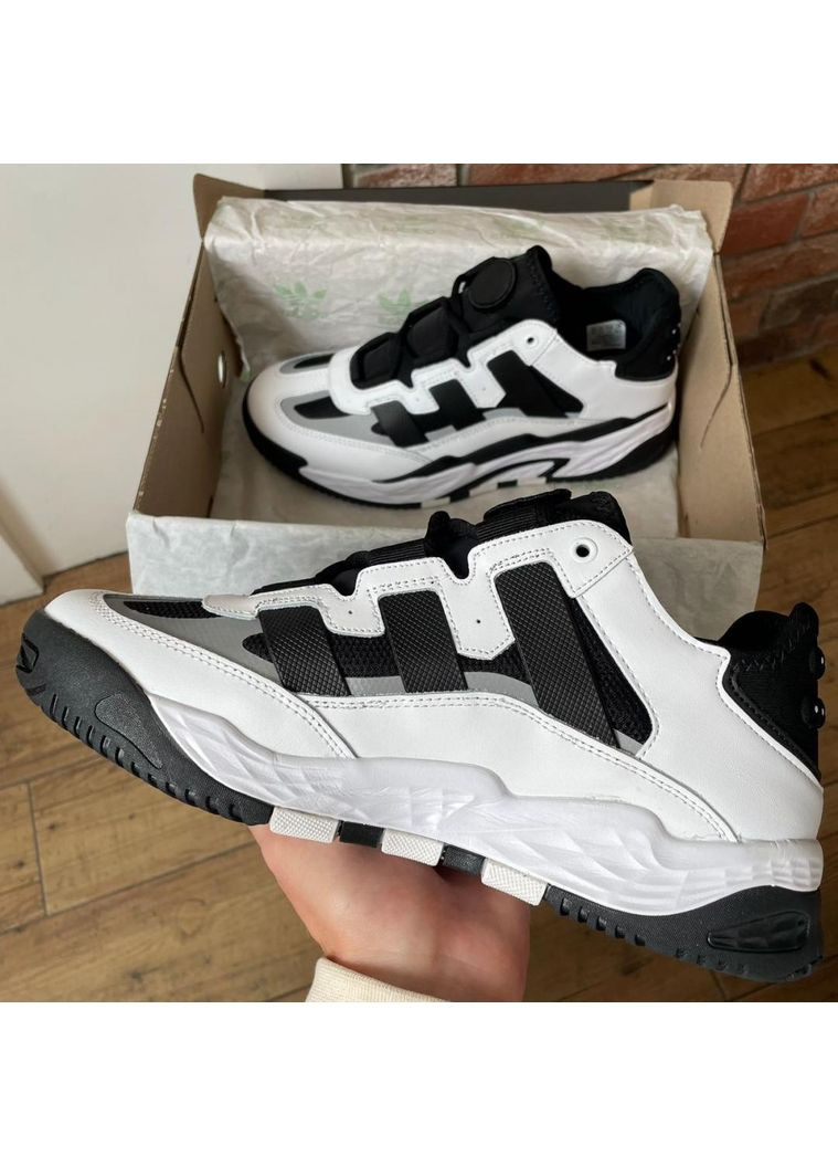 Чорні Осінні кросівки чоловічі adidas niteball black white 3 адідас найтбол No Brand