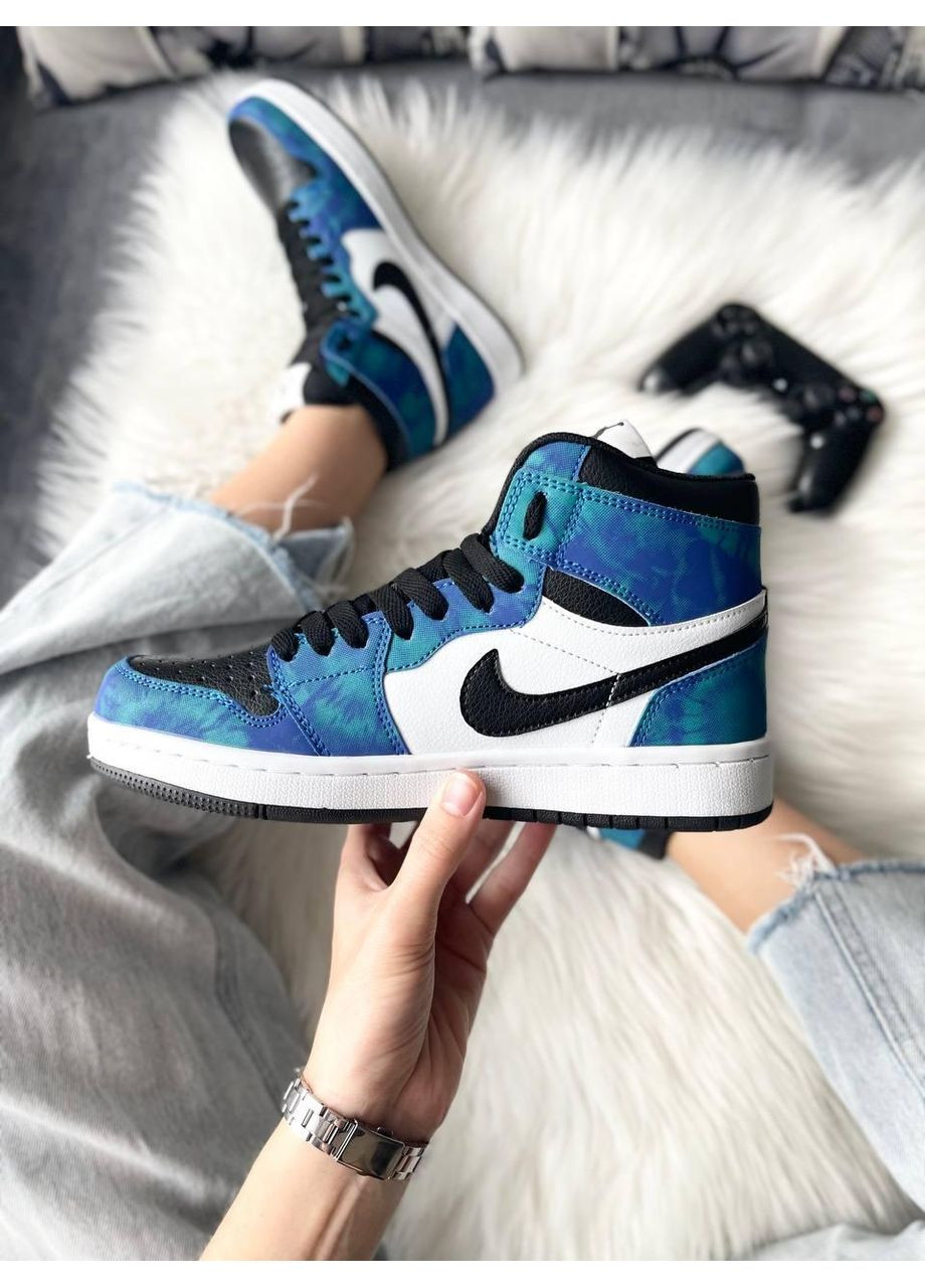 КРОССОВКИ ЖЕНСКИЕ NIKE AIR JORDAN 1 RETRO HIGH TIE-DYE V2 НАЙК АИР ДЖОРДАН No Brand белые демисезоны (367170625)