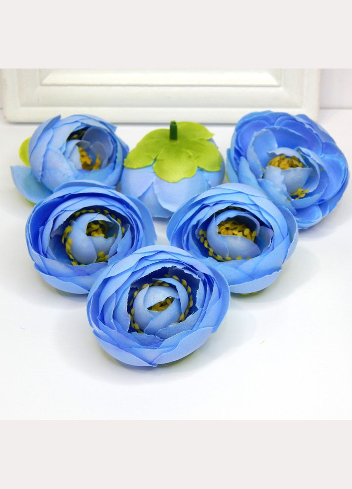 Штучна квітка Ранункулюс, головка, 5 см, блакитна No Brand (340483692)