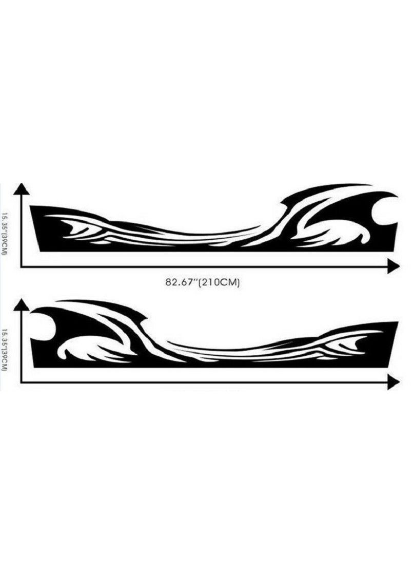 Полосы на сторону авто 3D TUNING STUDIO Волна 22 2100х390х0.060мм=2штуки No Brand (362499720)