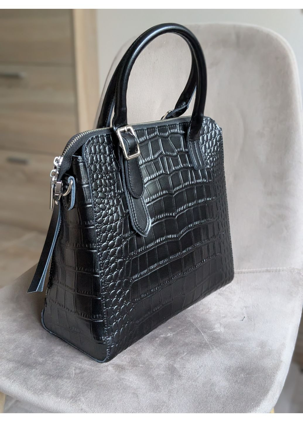 Кожаная сумка с фактурой рептилии Vishnya (362235925)