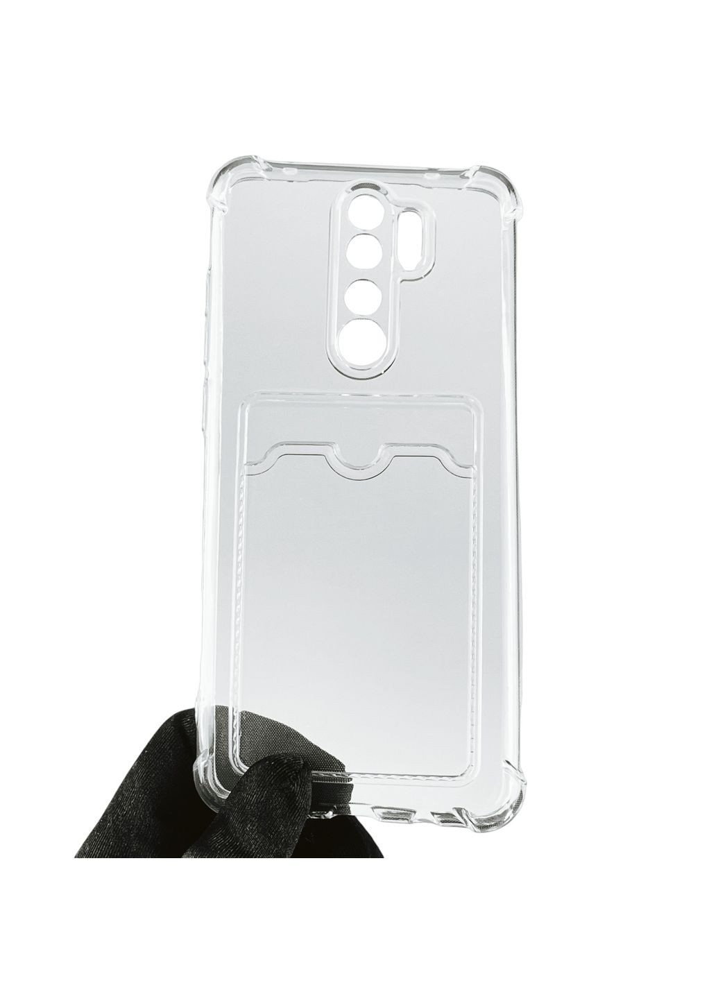 Чохол для Redmi Note 8 Pro з бронь кутами з кишенею для візиток карток k-pop на сяомі редмі нот 8 про прозорий Xiaomi (366023341)