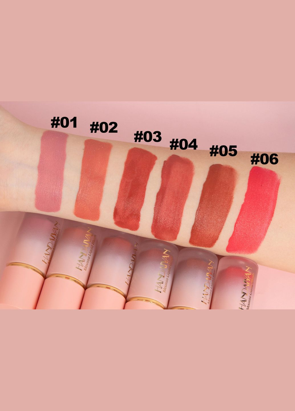 Рум'яна рідкі для обличчя Mousse Liquid Blush 01 Handaiyan (315424288)