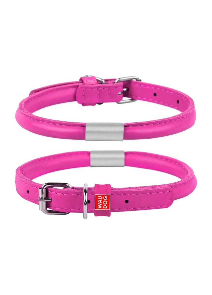 Нашийник Glamour Круглий з адресником д-13мм/53-61см Рожевий WAUDOG (279562475)