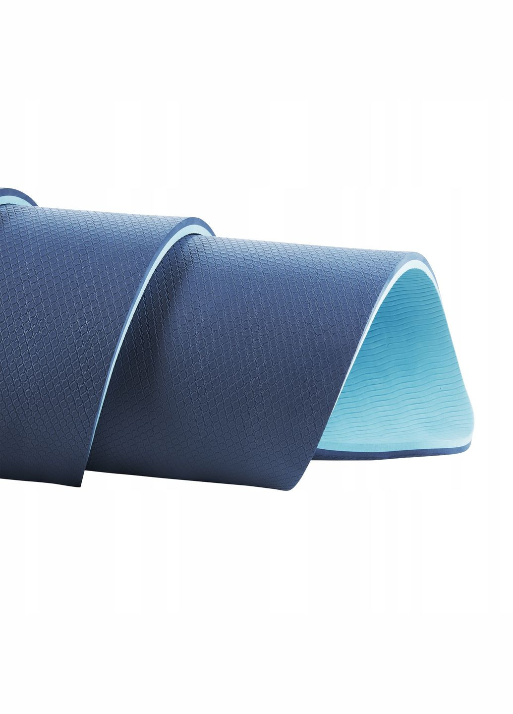 Коврик (мат) спортивный TPE 180 x 60 x 1 см для йоги и фитнеса Blue/Sky Blue (P-5907739317094) 4FIZJO (303723215)