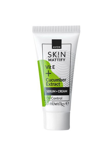 Avon Крем-сыворотка для лица с витамином Е и экстрактом огурца «Матовый эффект», 10 мл (49469265) — Крем, (341538762)