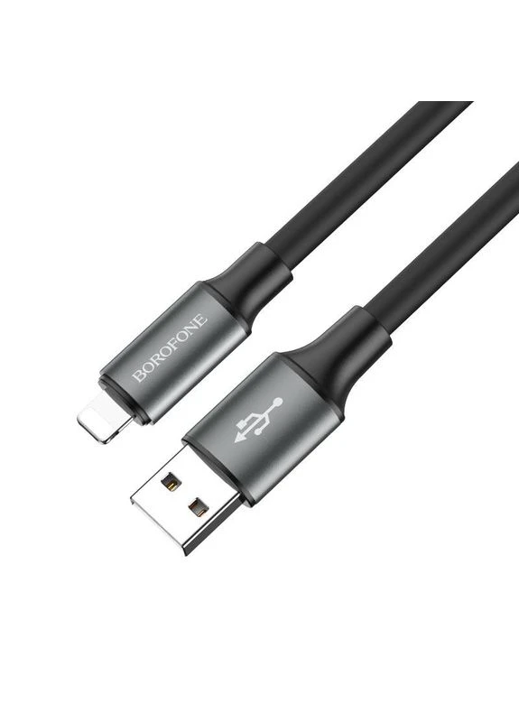 Кабель для зарядки Lightning Apple BX82 |1м/2.4A| Чорний Borofone (337351445)