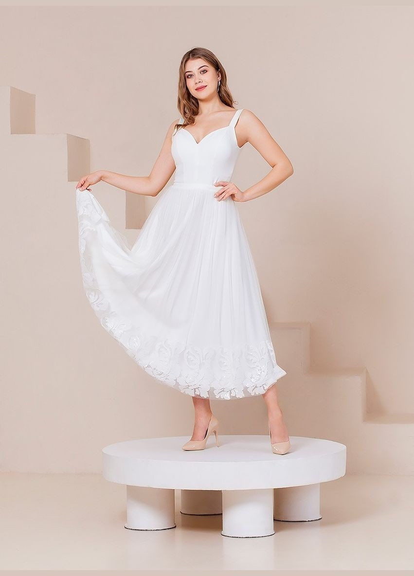 Білий вечірня плаття а-силует Lolita однотонна