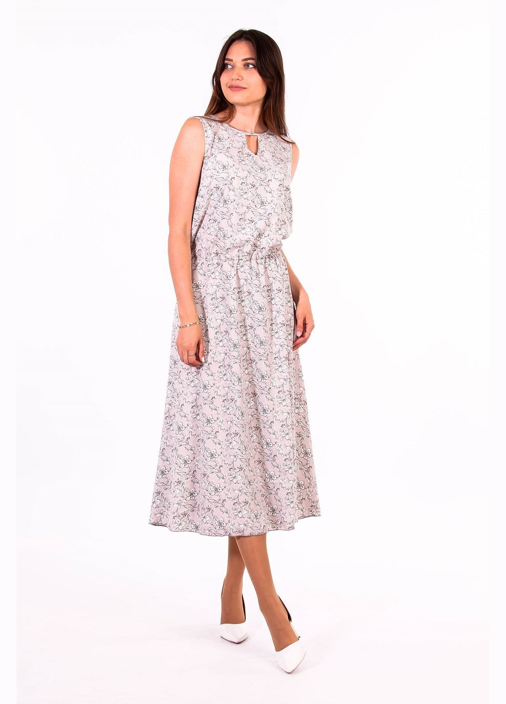 Сіра кежуал сукня літня жіноча 385 лілія біла софт сіра Актуаль