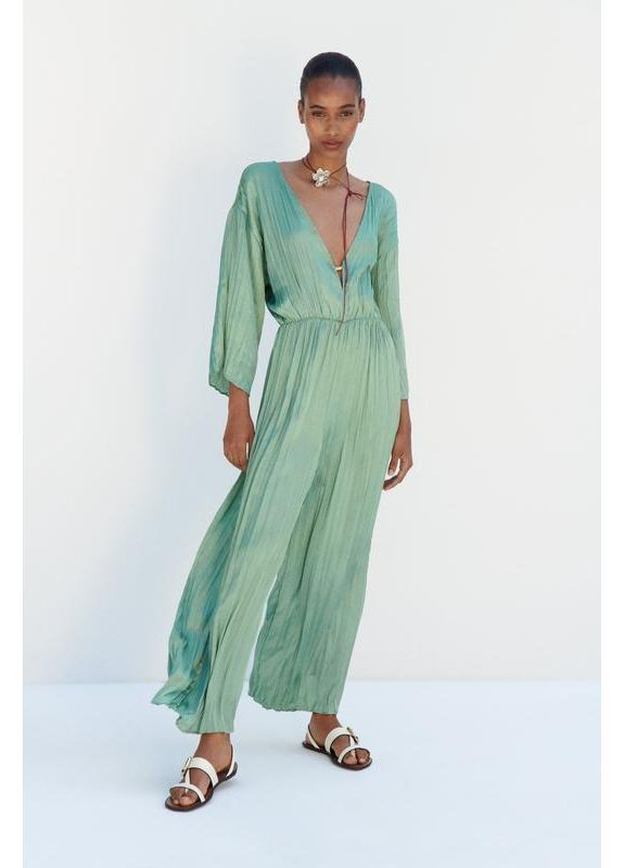 Комбінезон зі складками Zara зелений