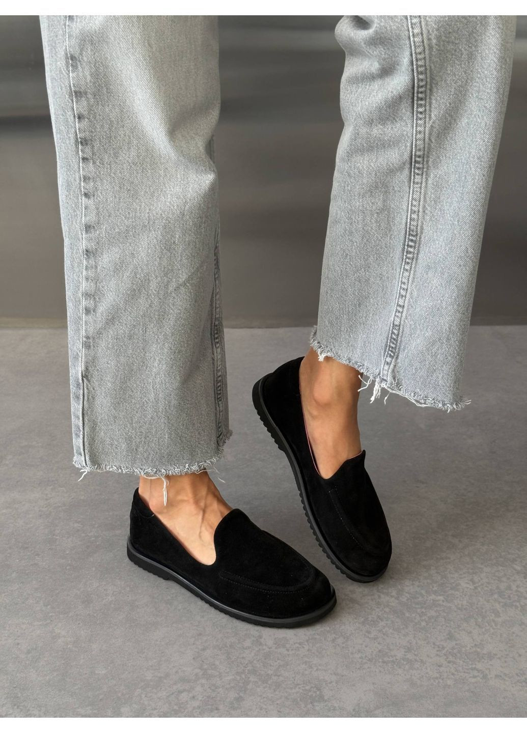 Helen Замшеві лофери чорний з натуральна замша, україна — демісезон (369625545)