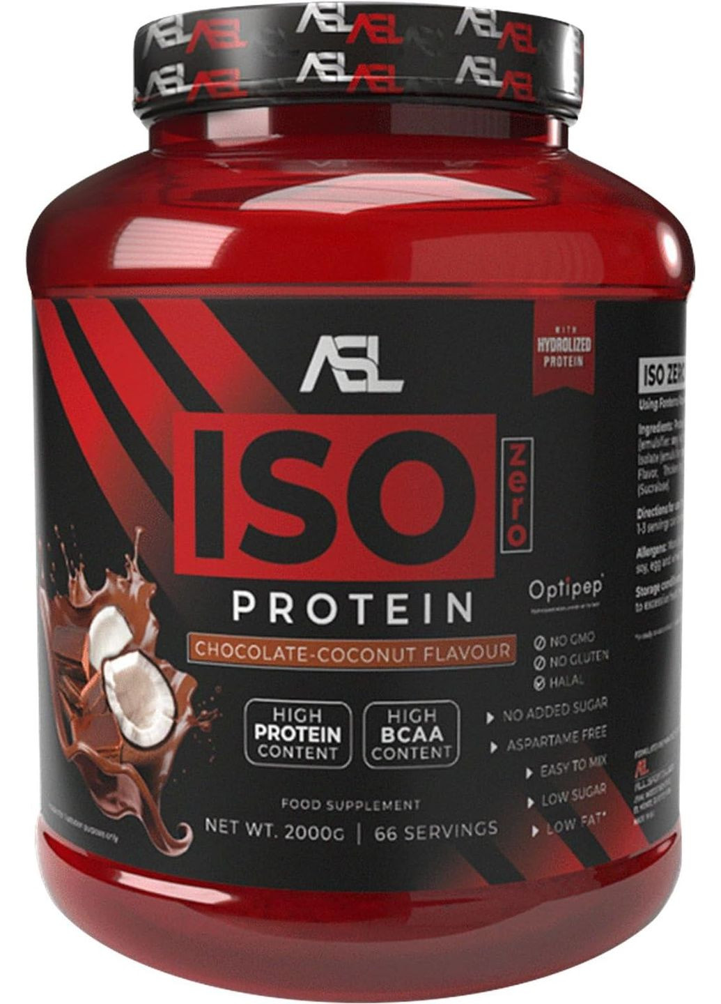 Протеин AllSports Labs Iso Zero Protein 2 kg ( Chocolate-Coconut) (90 % isolate, zero lactose, zero sugars, aspartame free) All Sports Labs (314532736)