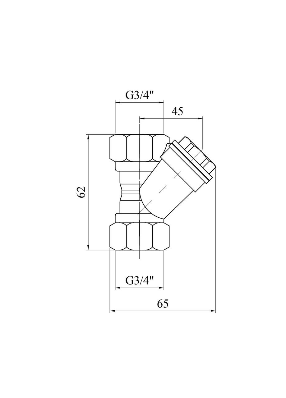 Фильтр грубой очистки для газа 3/4" ВВ латунный KR-202 Karro (332978339)