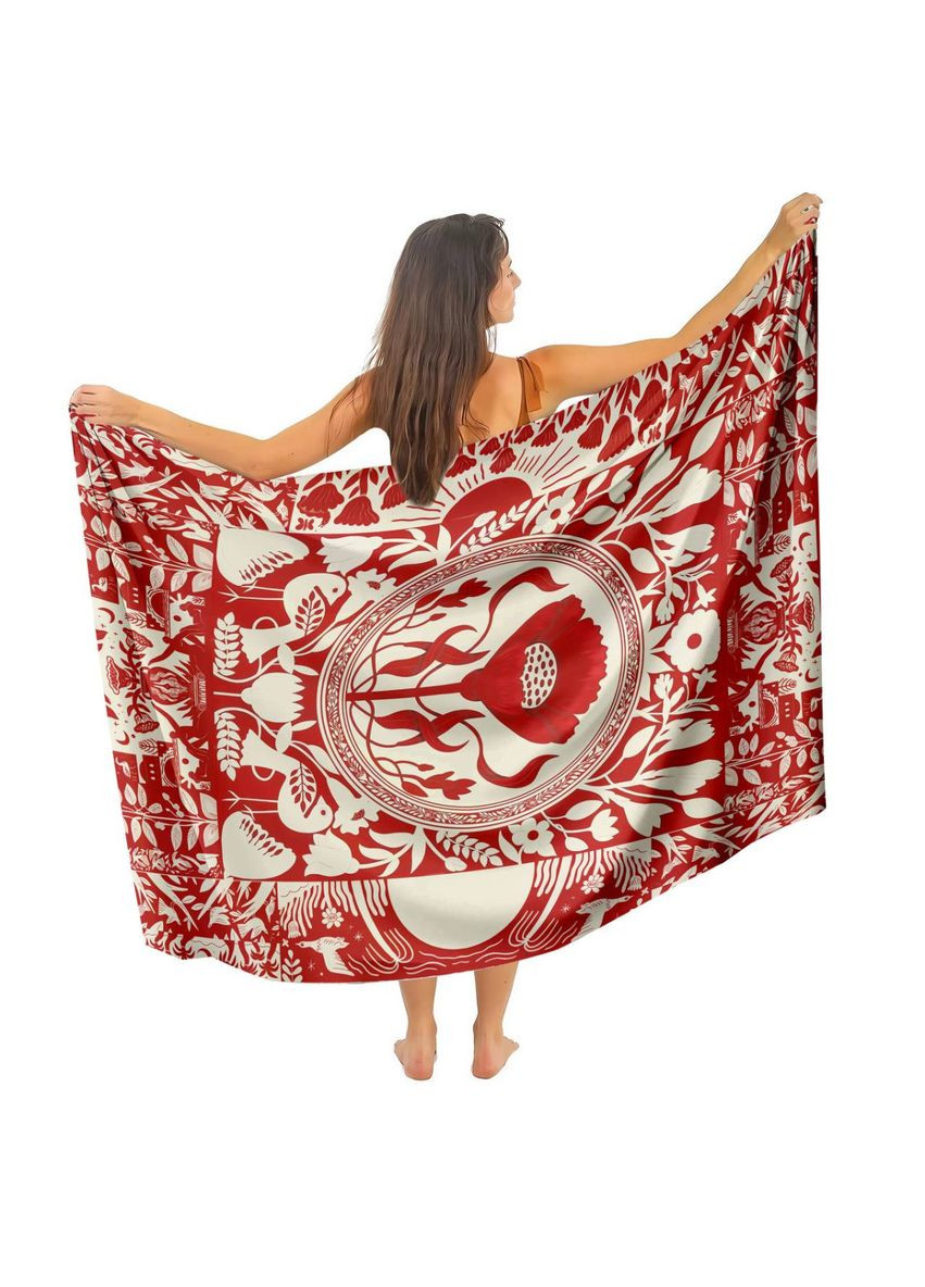 Парео пляжное с 3D принтом Ukrainian Bloom 31181 80х150 см FlexDress (336873916)