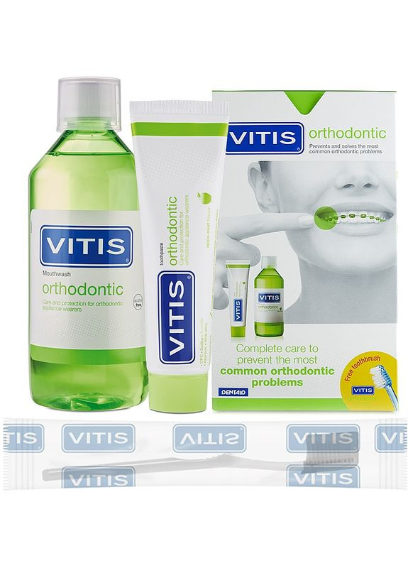 Набір Vitis Orthodontic (Toothpaste/100ml + Toothbrush + Mouthwash/500ml) Набор Vitis Orthodontic (2-895226) Dentaid (369790602)