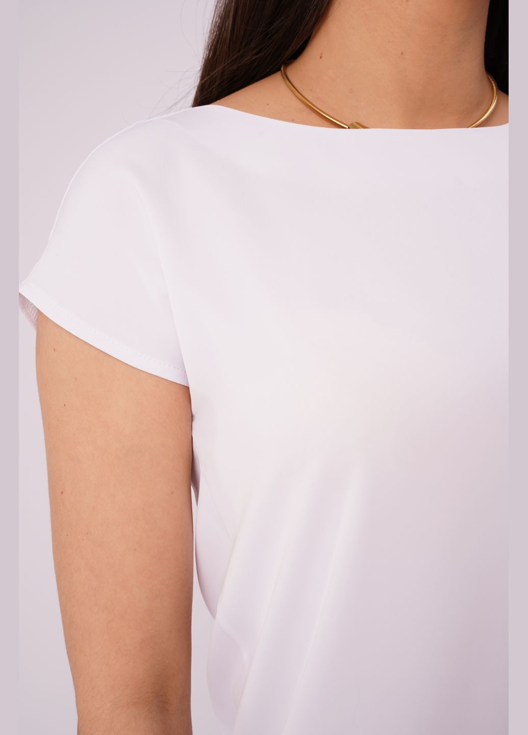 Белая базовая блуза с коротким рукавом GELBI 1402
