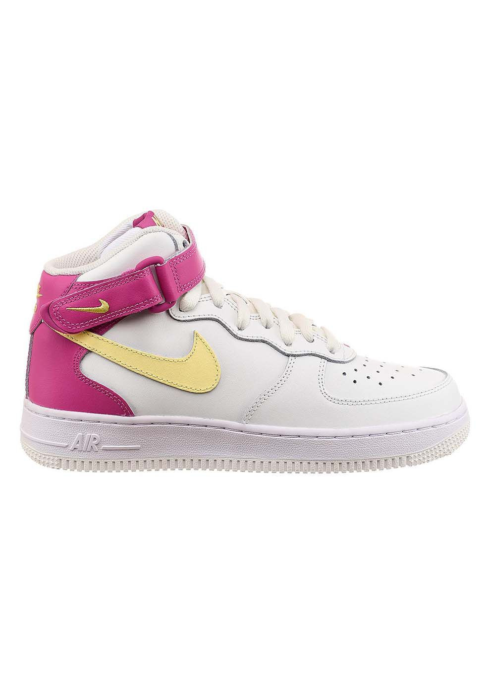 Жіночі Кросівки Air Force 1 Mid Білий Рожевий Nike комбіновані демісезони (367589302)