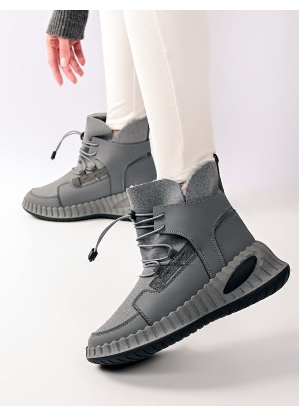 Черевики жіночі зимові сірі Башили (311221928)