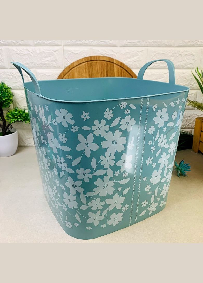 М'яка корзина з ручками 22л для білизни Блакитна Практик Алеана (313448676)