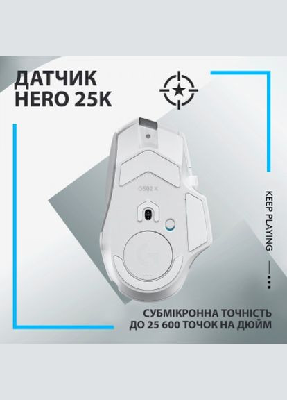 Мишка (910-006189) Logitech g502 x lightspeed wireless white (275092584)