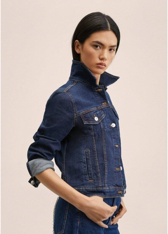 Синя демісезонна джинсова куртка 17040812 Mango