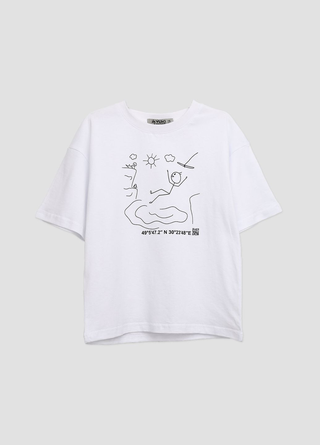 Белая летняя футболка с коротким рукавом для мальчика цвет белый цб-00273445 Yuki