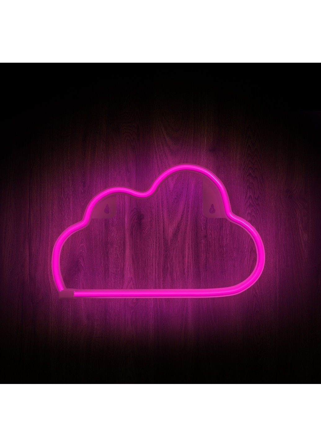 Настінний неоновий світильник "Хмара" рожевий на батарейках/USB 30*19 см Smarti (371330780)