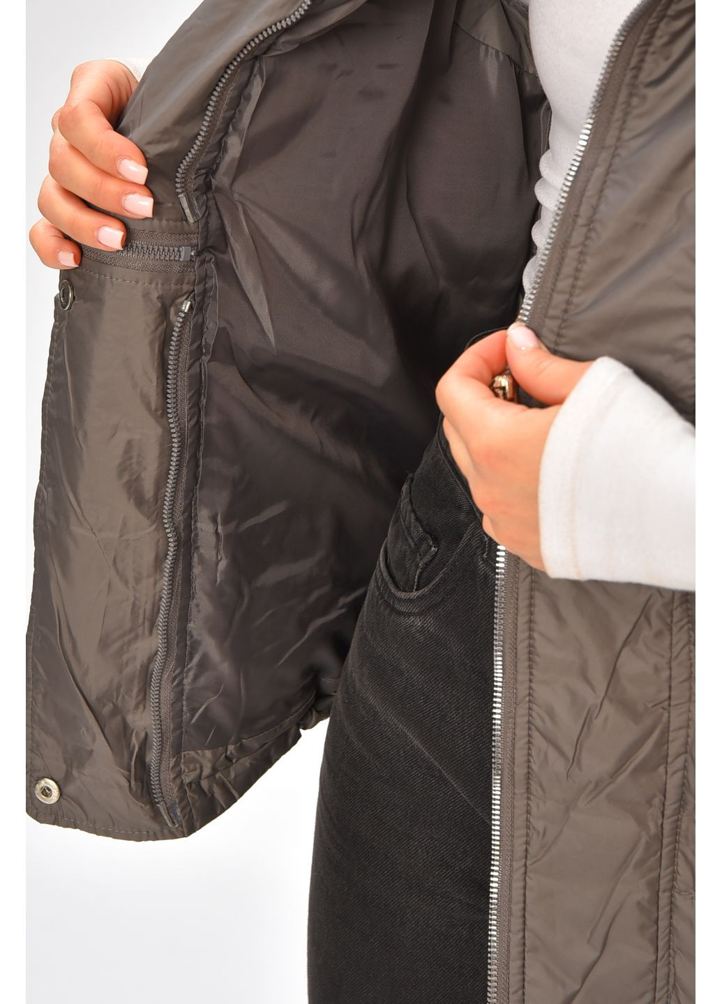 Жилетка жіноча однотонна сірого кольору Let's Shop (361658476)