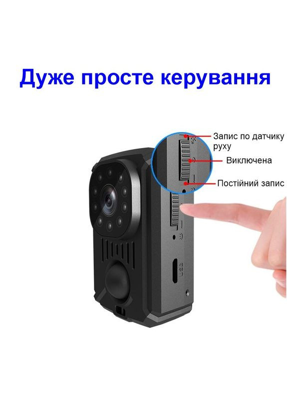 Мини камера с датчиком движения MD31, Full HD 1080P, SD до 128 ГБ, аккумулятор 1500мАч (100837) Nectronix (321960350)