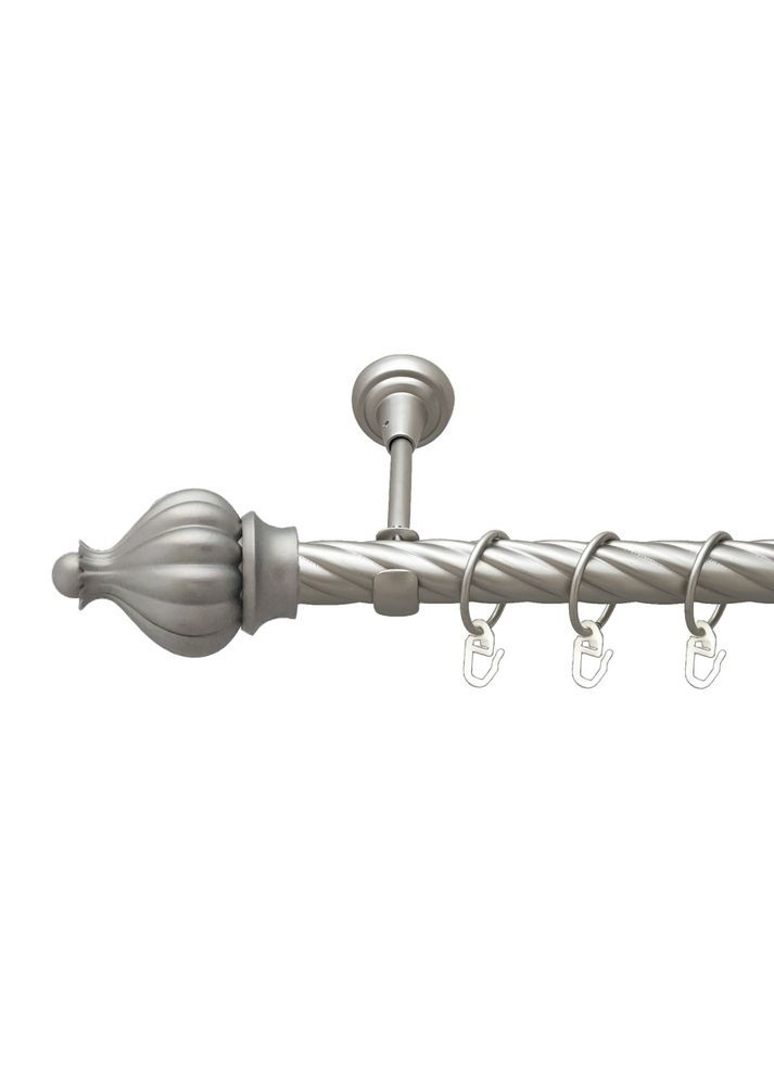 Карниз Таджа металлический однорядный открытая скрученная труба Сатин 25 мм 200 см (00-00023477) ORVIT (300846090)