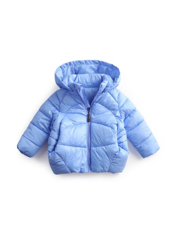 Голубая демисезонная куртка детская однотонная (голубой 100см) (2249) Qoopixie