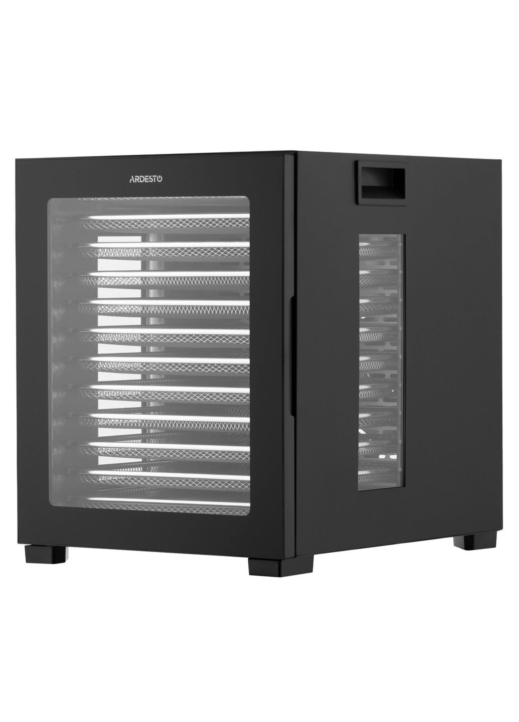 Сушилка для продуктов FDB-1242, 850Вт, поддонов -12x3см, макс-70°С, таймер, электр. управление, нерж., черный Ardesto (330031850)