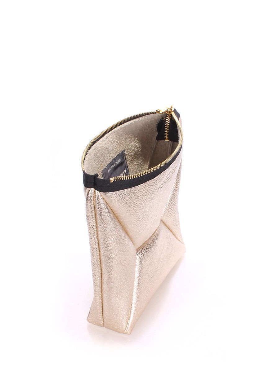 Кожаная косметичка-клатч THE X золотая PoolParty (372657889)