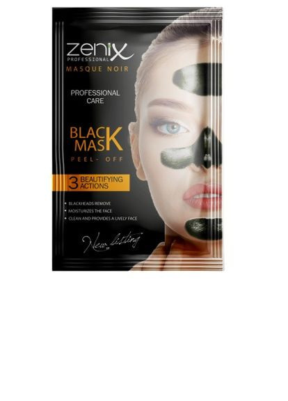 Черная очищающая маска-пленка для лица с углем, 15 г, черная очищающая маска-пленка для лица Zenix (278648241)