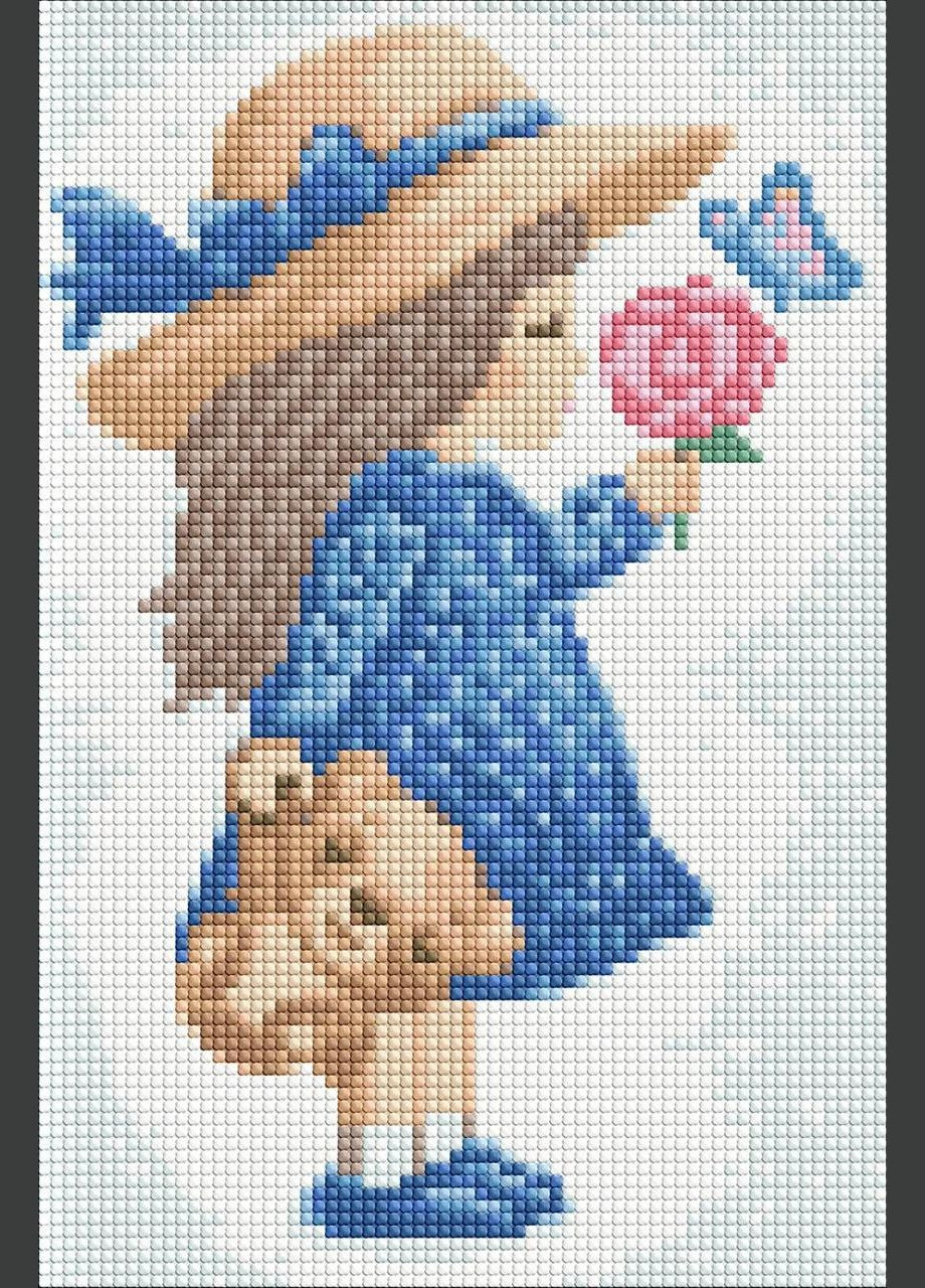 Алмазна мозаїка без підрамника Маленька дівчинка Ідейка 20 х 30 AMC7726 IDEYKA (354828478)