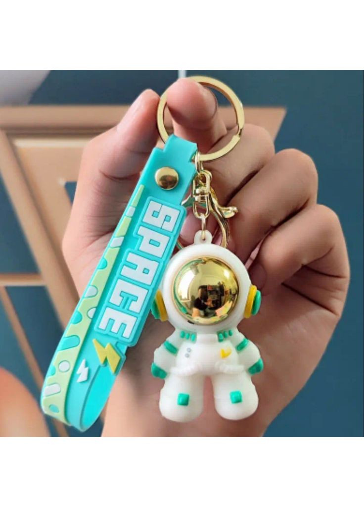 Брелок «Космонавт» с надписью SPACE и зеркальным шлемом, Бирюзовый No Brand (351470215)