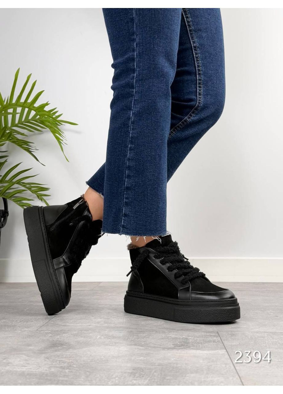 Чорні стильні жіночі кеди No Brand