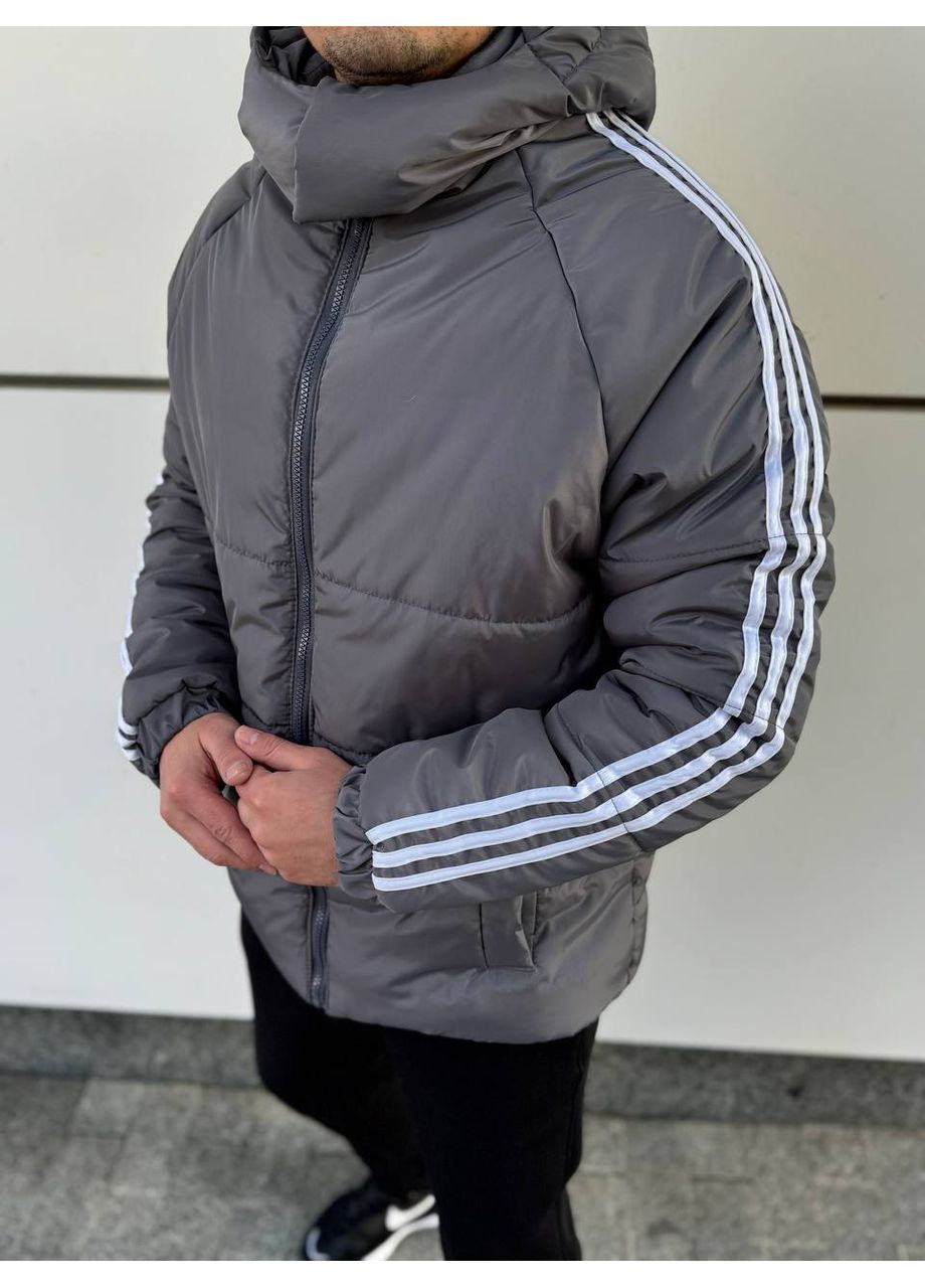 Графітова зимня чоловіча зимова куртка з капюшоном Україна
