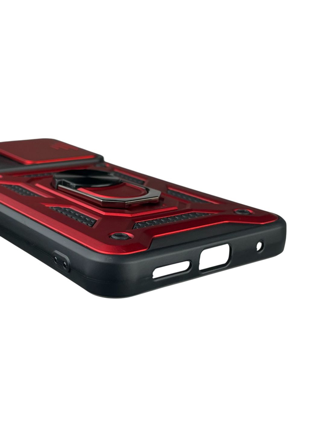 Чохол для Redmi Note 11s броньований з кільцем-тримачем підставкою зі шторкою на сяомі редмі нот 11с червоний rg1 Xiaomi (366233393)