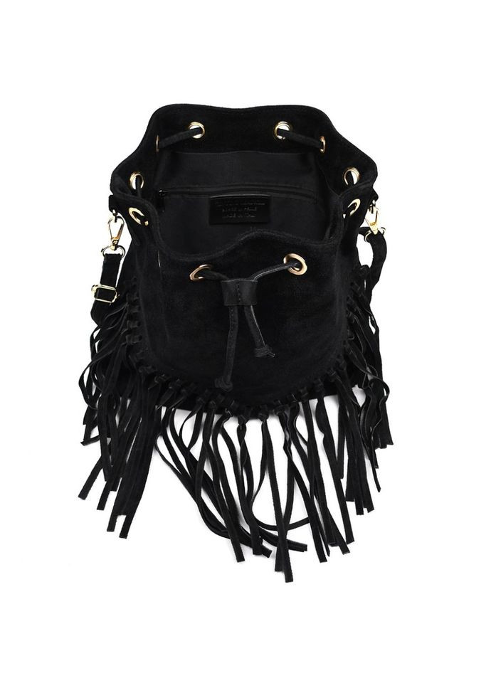 Жіноча замшева сумка на плече (Італія) fz189605 чорна Firenze (316702206)