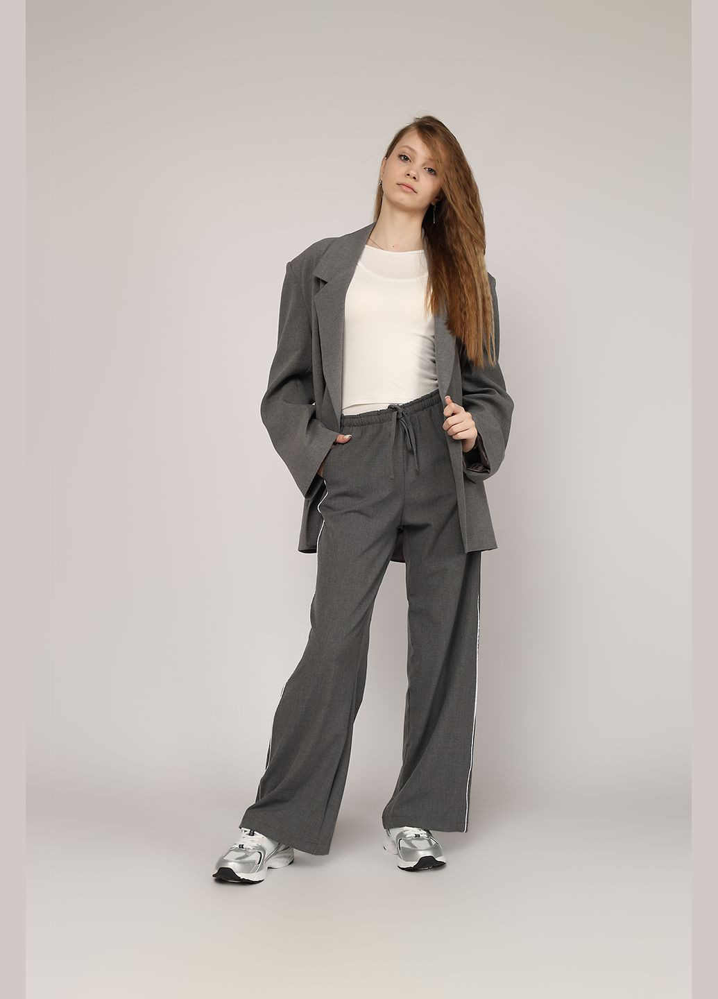 Серый женский жакет женский цвет серый cb-00271850 Elegant - демисезонный