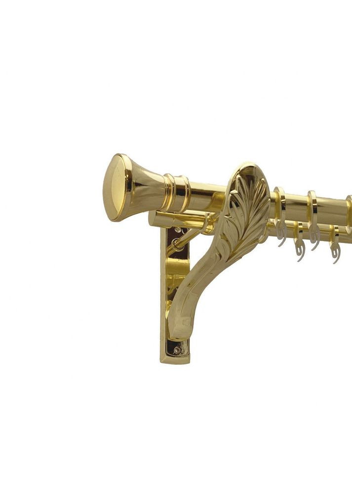 Карниз Люксор металлический двухрядный ретро гладкая труба Золото 25\19 мм 240 см (00-00009664) ORVIT (300281192)