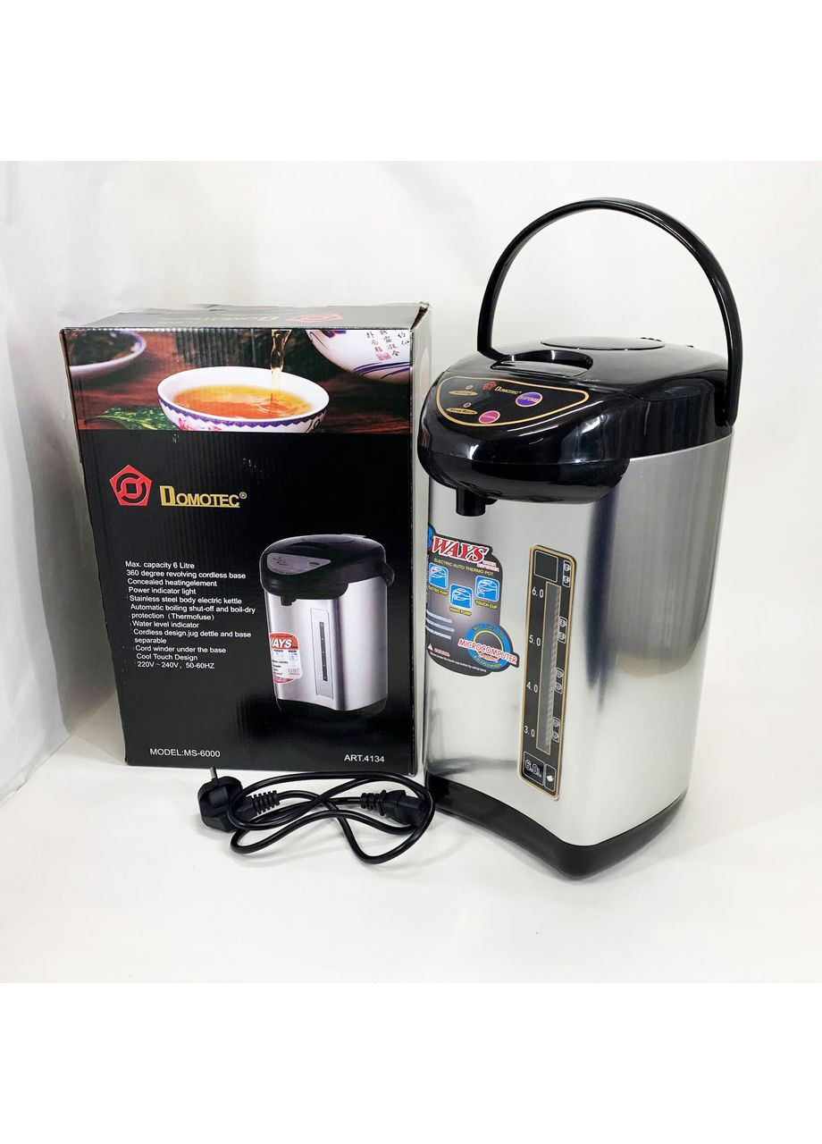 Термопот чайник-термос 6 л MS-6000, Потужний термопот з теплоізоляцією 3 режими роботи Domotec (364664332)