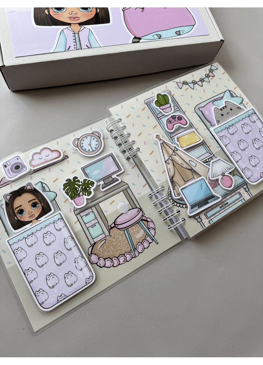 Подарунковий набір книжечка на липучках,розмальовка “Моя пухнаста подружка”. No Brand (370952815)