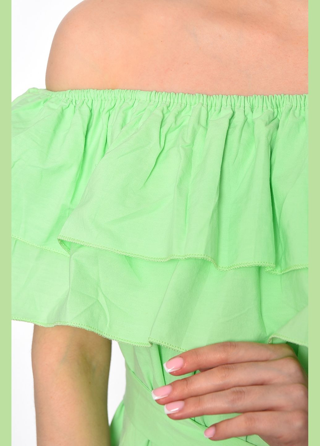 Сарафан жіночий зеленого кольору Let's Shop (292802660)